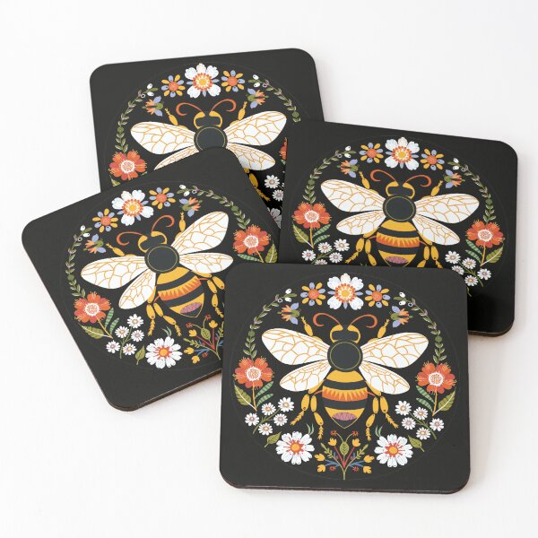 Item preview, Scandinavian Folk Art, Bee With Flowers designed and sold by xiao xuans.