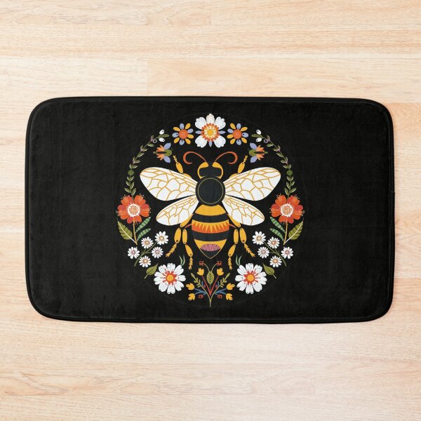 Item preview, Scandinavian Folk Art, Bee With Flowers designed and sold by xiao xuans.