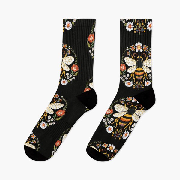 Item preview, Scandinavian Folk Art, Bee With Flowers designed and sold by xiao xuans.