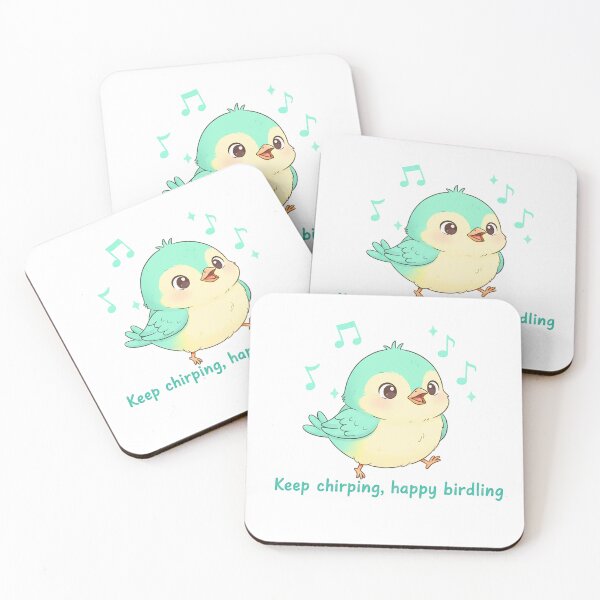 Item preview, Keep Chirping Happy Birdling - Cute Kawaii Singing Bird designed and sold by TheSquirla.