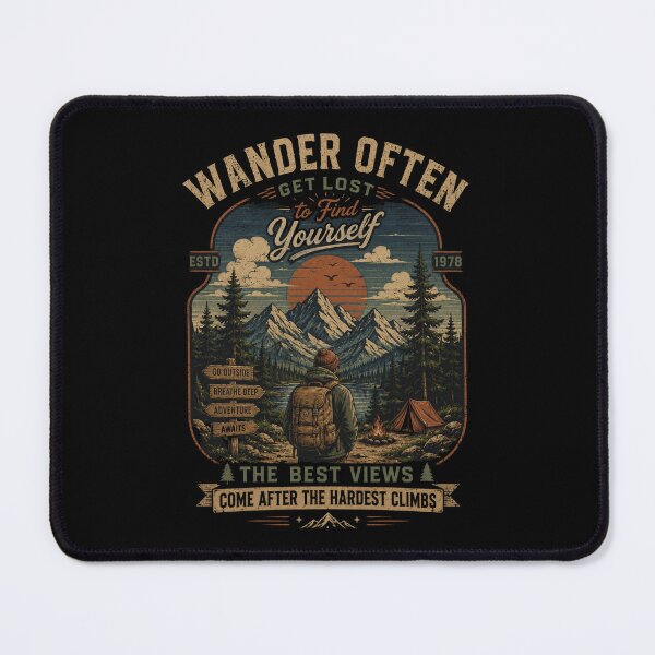Item preview, Wander Often Vintage Hiking Adventure Mountain Retro designed and sold by Wilfred Collazo.