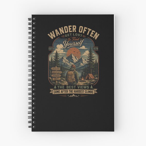 Item preview, Wander Often Vintage Hiking Adventure Mountain Retro designed and sold by Wilfred Collazo.
