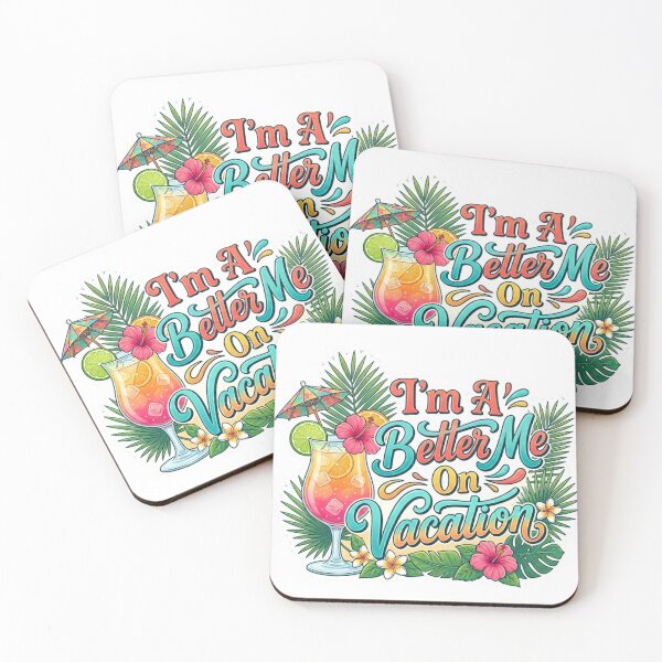Item preview, I'm A Better Me On Vacation | Tropical Beach Vacation Design | Cocktail & Palm Tree Travel Aesthetic designed and sold by Eart98.