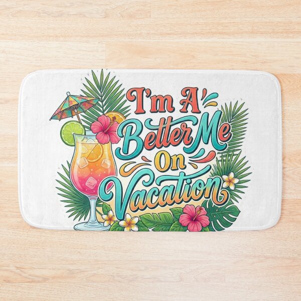 Item preview, I'm A Better Me On Vacation | Tropical Beach Vacation Design | Cocktail & Palm Tree Travel Aesthetic designed and sold by Eart98.