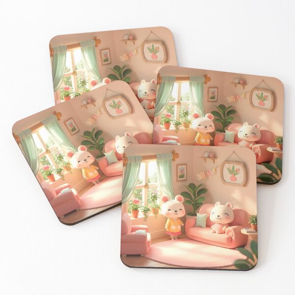 Item preview, Cute Bears in a Cozy Pastel Living Room designed and sold by Dragonfly-Magic.
