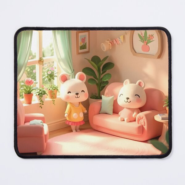 Item preview, Cute Bears in a Cozy Pastel Living Room designed and sold by Dragonfly-Magic.