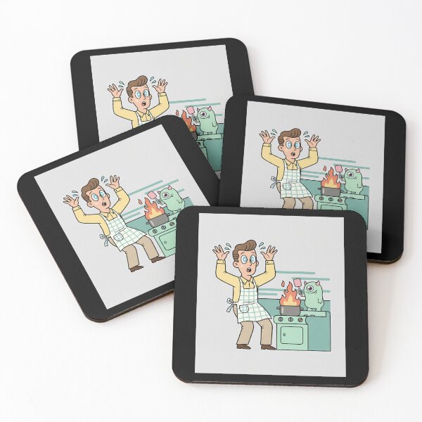 Item preview, Kitchen Fire Retro Chef Monster Cooking designed and sold by bellaever.
