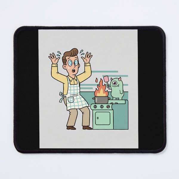 Item preview, Kitchen Fire Retro Chef Monster Cooking designed and sold by bellaever.