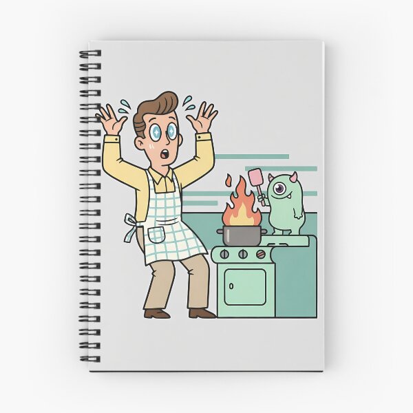 Item preview, Kitchen Fire Retro Chef Monster Cooking designed and sold by bellaever.