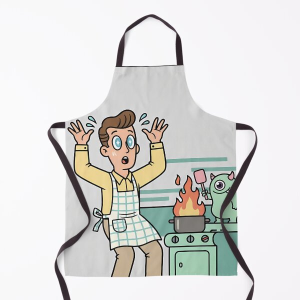 Item preview, Kitchen Fire Retro Chef Monster Cooking designed and sold by bellaever.