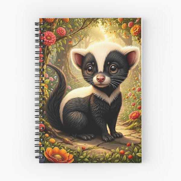 Item preview, Baby Skunk in a Lush Wildflower Garden designed and sold by Dragonfly-Magic.