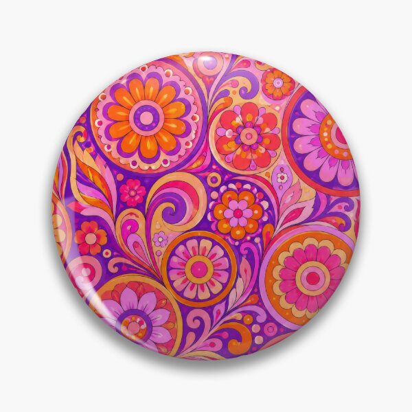 Item preview, Pink Psychedelic Floral Groovy 60's Inspired designed and sold by scicilysimonee.