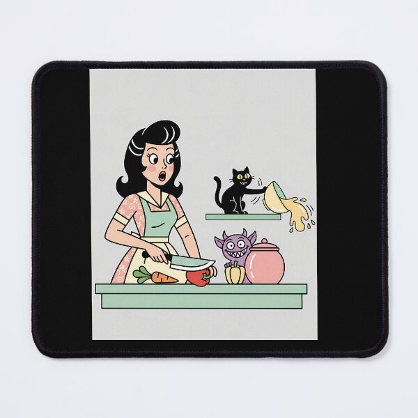 Item preview, Vintage Housewife Kitchen Chaos Black Cat Imp designed and sold by bellaever.