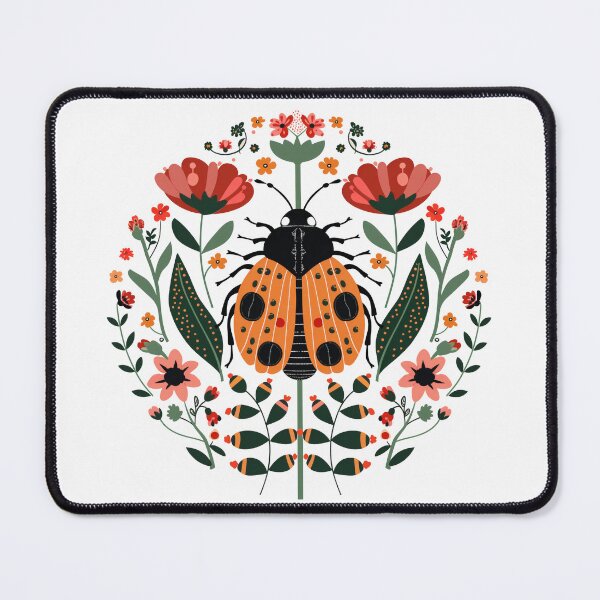 Item preview, Scandinavian Folk Art, Ladybug With Flowers designed and sold by xiao xuans.