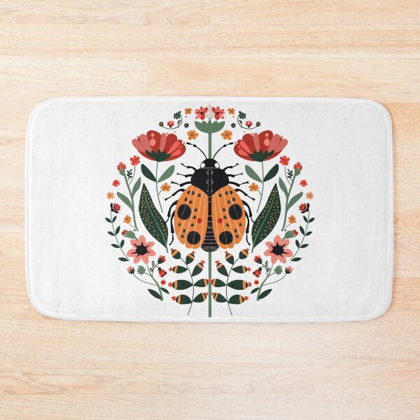 Item preview, Scandinavian Folk Art, Ladybug With Flowers designed and sold by xiao xuans.
