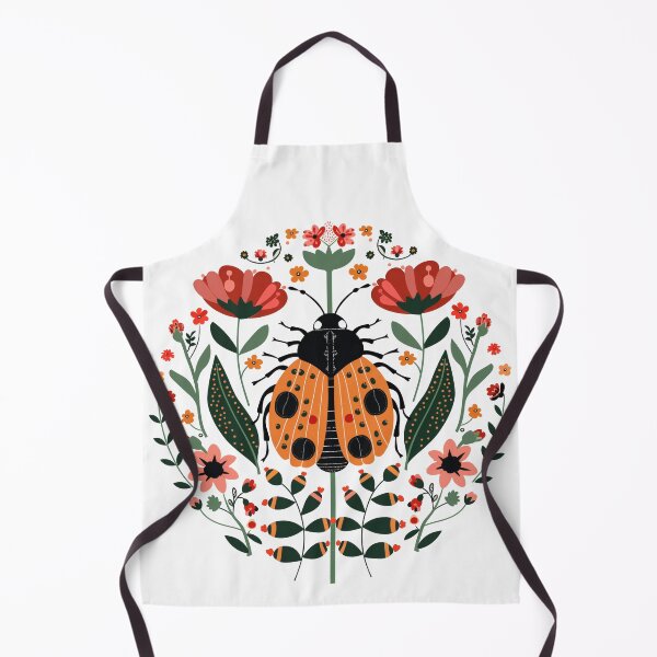 Item preview, Scandinavian Folk Art, Ladybug With Flowers designed and sold by xiao xuans.