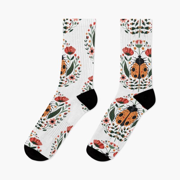 Item preview, Scandinavian Folk Art, Ladybug With Flowers designed and sold by xiao xuans.