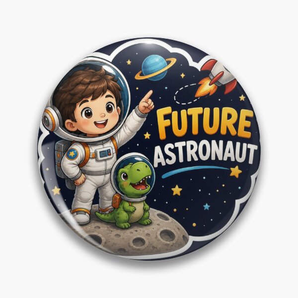Item preview, Future Astronaut with Dino Cute Kids Sticker | Space Adventure Cartoon Design designed and sold by Digital_products_0111.