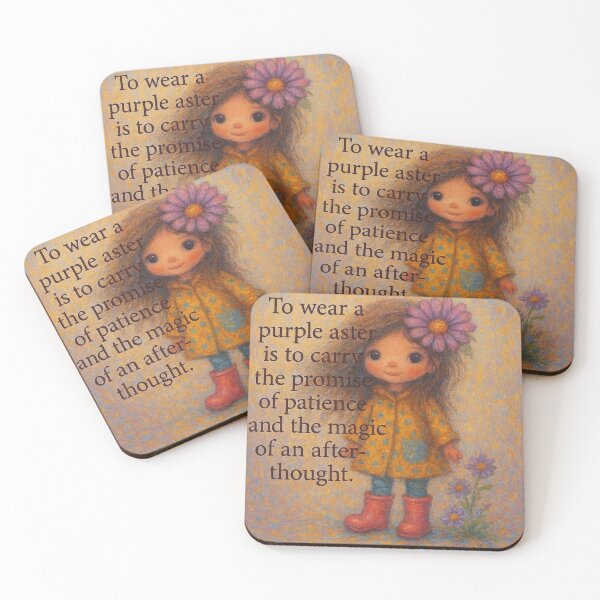 Item preview, Whimsical Child Carrying Purple Asters designed and sold by Mindful56.