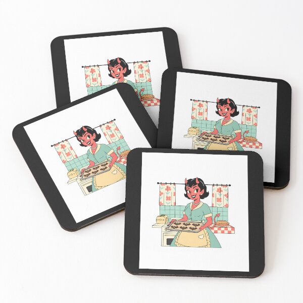 Item preview, Retro Devil Pinup Baking Bat Cookies Kitchen designed and sold by bellaever.