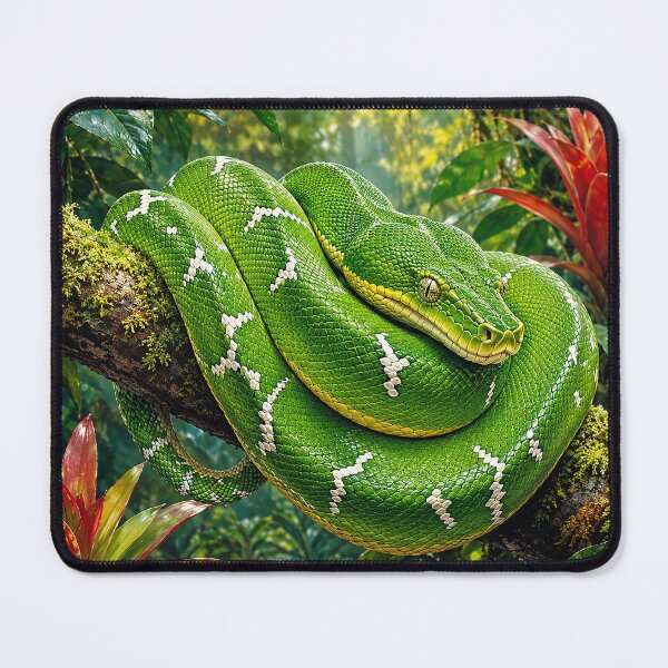 Item preview, Green Tree Python in Rainforest designed and sold by Pixel Junkies Studio.