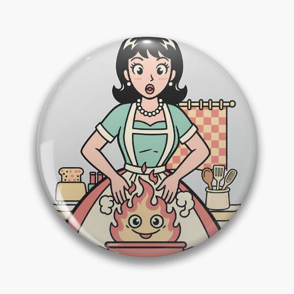 Item preview, Retro Kitchen Cook & Friendly Fire Pot designed and sold by bellaever.