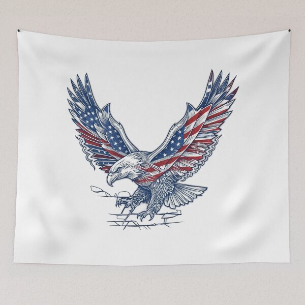 Item preview, Patriotic American Eagle With Flag Wings designed and sold by Ahmedsyde.