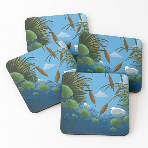 Item preview, Duck Pond Dreams – Looking Up Through Lily Pads designed and sold by kissingafoolart.