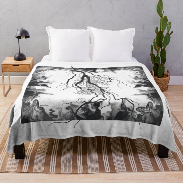 Item preview, Dark Root Smoke Art – Black and White Abstract Tree Roots Nature Design designed and sold by DervoTeck2767.