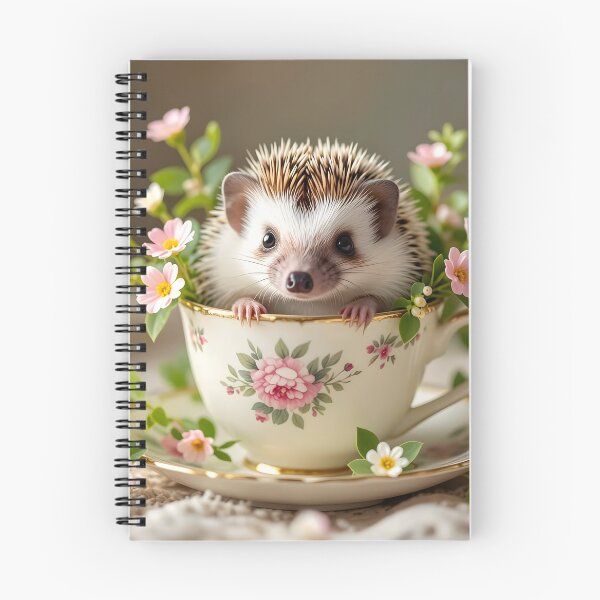 Item preview, Baby Hedgehog in a Floral Teacup designed and sold by Dragonfly-Magic.