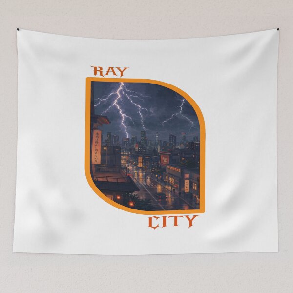 Item preview, RAY City Storm Lightning Urban Landscape Graphic T-Shirt designed and sold by RAYapparel.