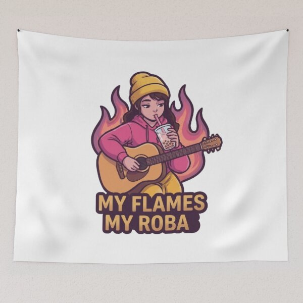 Item preview, My Flames My Roba Guitar Girl Cartoon designed and sold by Ahmedsyde.