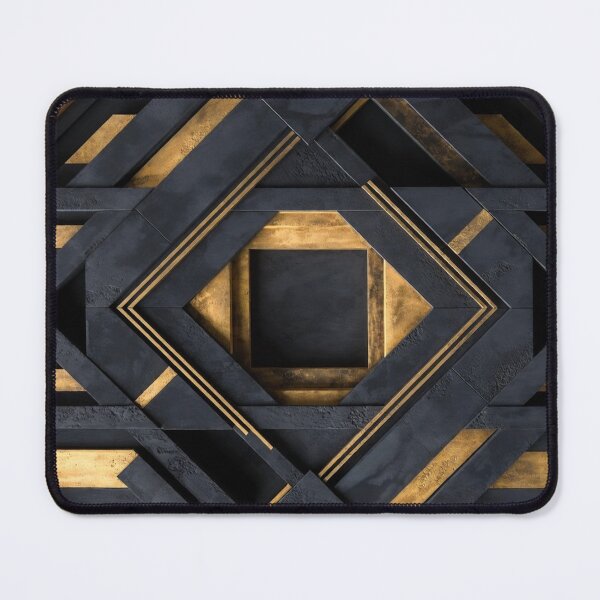 Item preview, Elegant Black Gold Geometric Chevron Pattern designed and sold by IntelliMindDesigns.