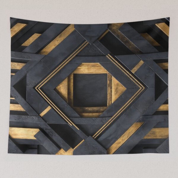 Item preview, Elegant Black Gold Geometric Chevron Pattern designed and sold by IntelliMindDesigns.