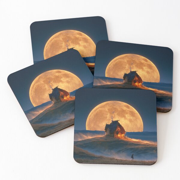 Item preview, Moonlit Fantasy Cottage | Giant Full Moon Landscape Art designed and sold by GSizzle1.