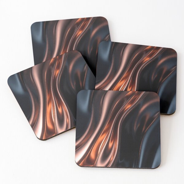Item preview, Glossy Black Copper Flowing Streaks Design designed and sold by IntelliMindDesigns.