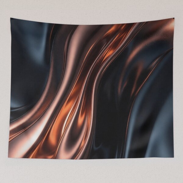 Item preview, Glossy Black Copper Flowing Streaks Design designed and sold by IntelliMindDesigns.