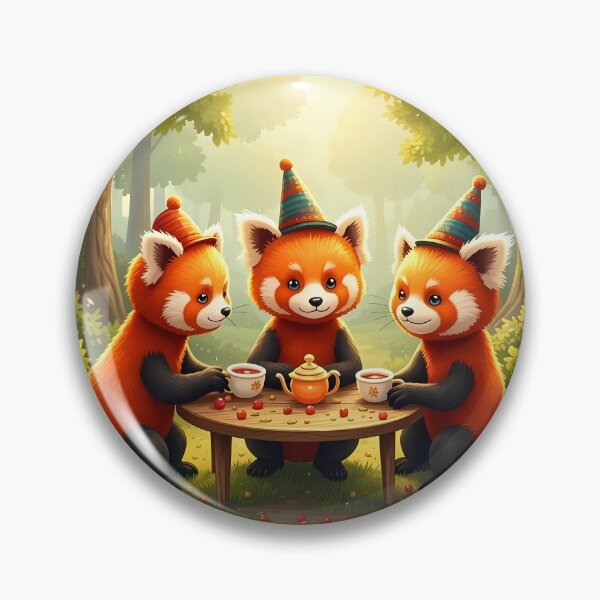 Item preview, Three Red Pandas Having a Tea Party in the Forest designed and sold by Dragonfly-Magic.