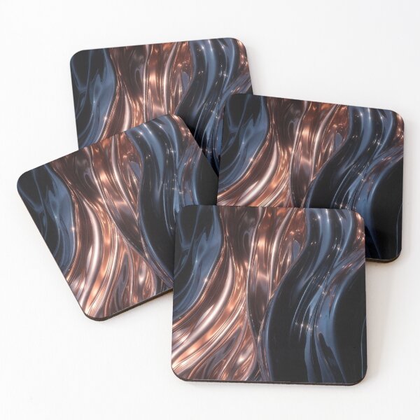 Item preview, Wavy Copper Metallic Strands Abstract Pattern designed and sold by IntelliMindDesigns.