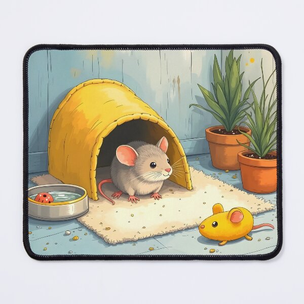 Item preview, Cute Pet Mouse Peeking Out of Her Cozy House designed and sold by Dragonfly-Magic.