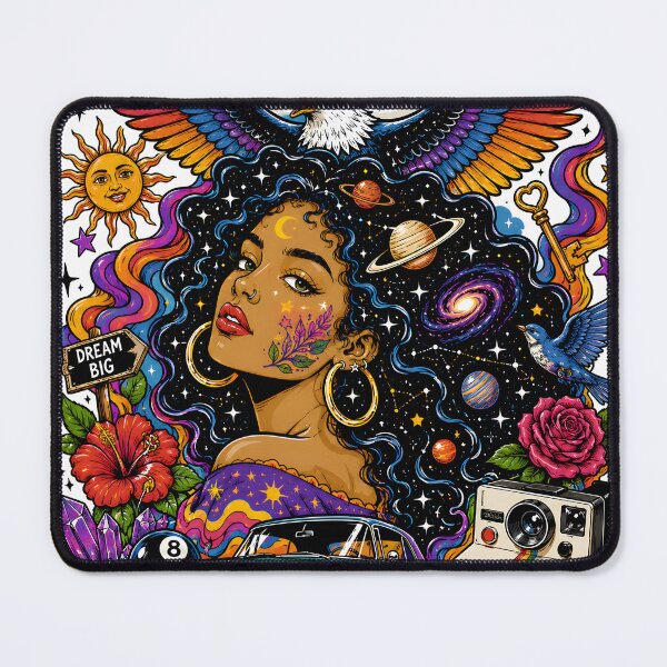 Item preview, Freedom Within | Cosmic Boho Girl, Eagle & Vintage Car Retro Psychedelic Art designed and sold by ravuh.