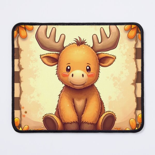 Item preview, Cute Baby Moose with Big Antlers Autumn Border designed and sold by Dragonfly-Magic.