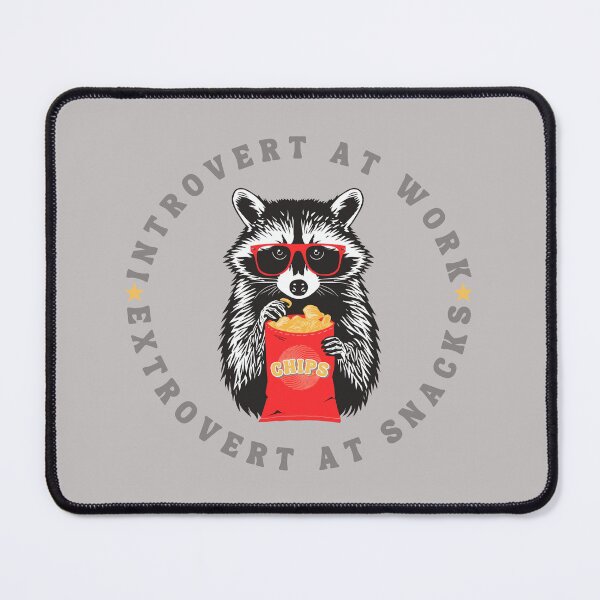 Item preview, Introvert at Work Extrovert at Snacks, Raccoon and Chips designed and sold by Shedronpanda.