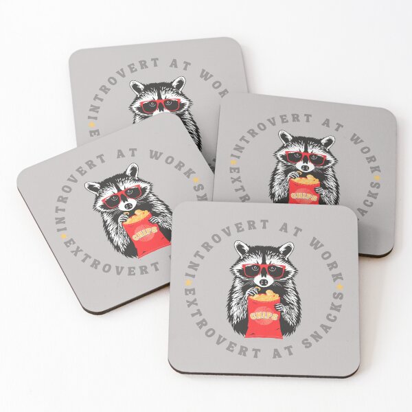 Item preview, Introvert at Work Extrovert at Snacks, Raccoon and Chips designed and sold by Shedronpanda.