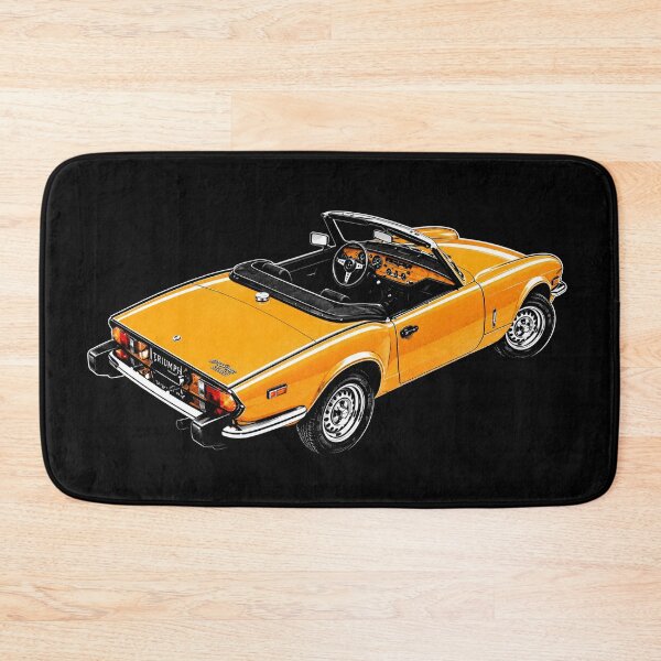 Item preview, 1975 Triumph Spitfire 1500 – Yellow British Roadster Convertible Art designed and sold by Stinky Lincy's Apparel Company.