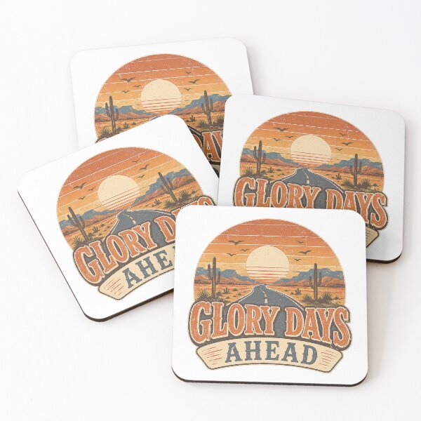 Item preview, Glory Days Ahead Retro Desert Sunset Road Inspirational Western Design designed and sold by SoulThread Studio.