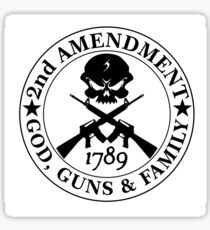 2nd amendment god gun family Sticker
