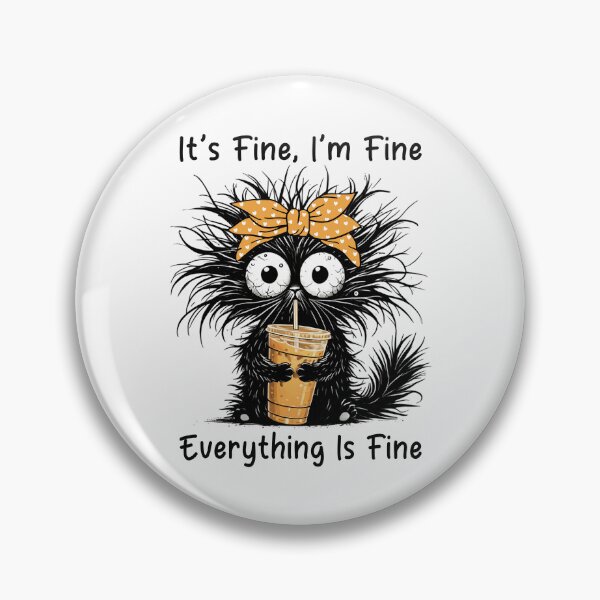 Item preview, Funny Black Cat Coffee Ice It's Fine I'm Fine designed and sold by jackelmbradyt.