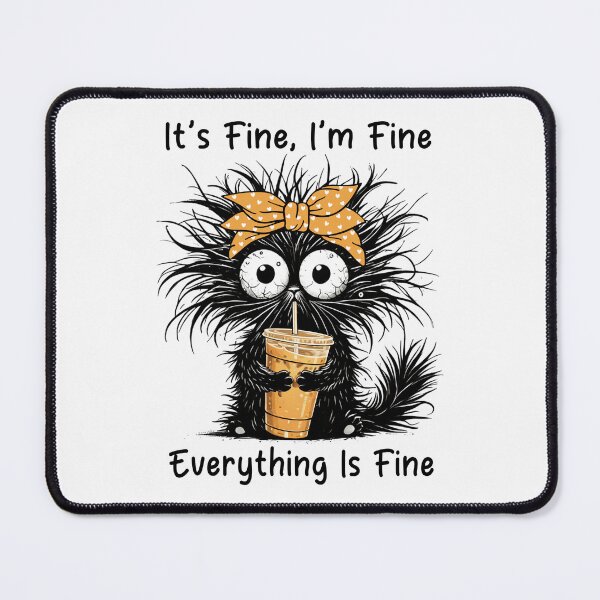 Item preview, Funny Black Cat Coffee Ice It's Fine I'm Fine designed and sold by jackelmbradyt.