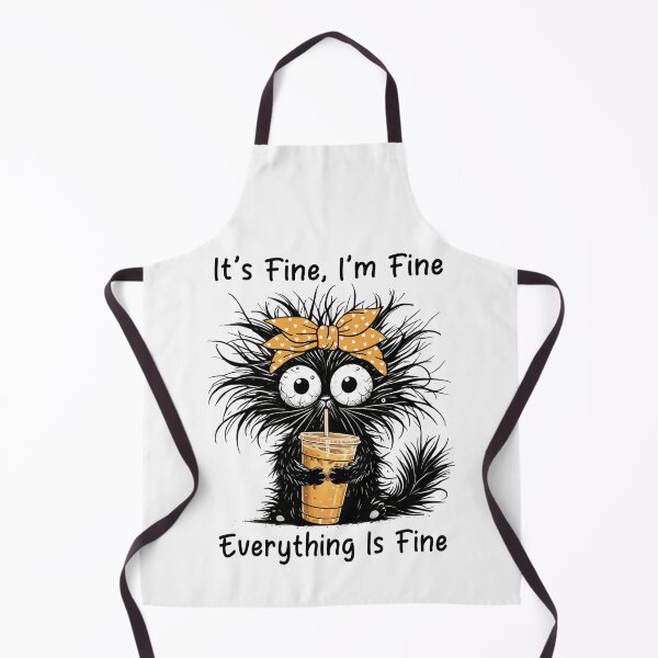 Item preview, Funny Black Cat Coffee Ice It's Fine I'm Fine designed and sold by jackelmbradyt.